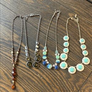 Elegant Silver and Blue Necklace Set